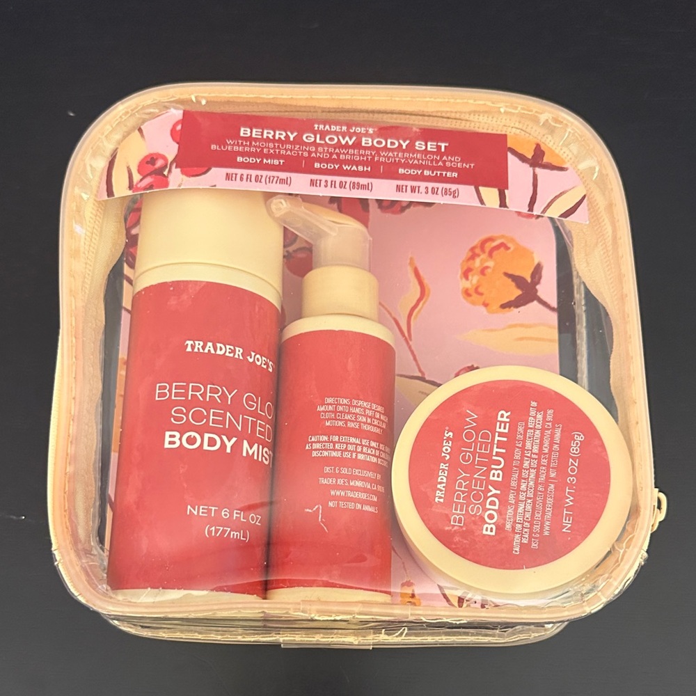 Trader Joe’s Berry Glow Scented Body Set body wash butter & mist